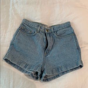 American Apparel High waisted jean shorts